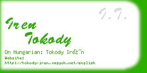 iren tokody business card